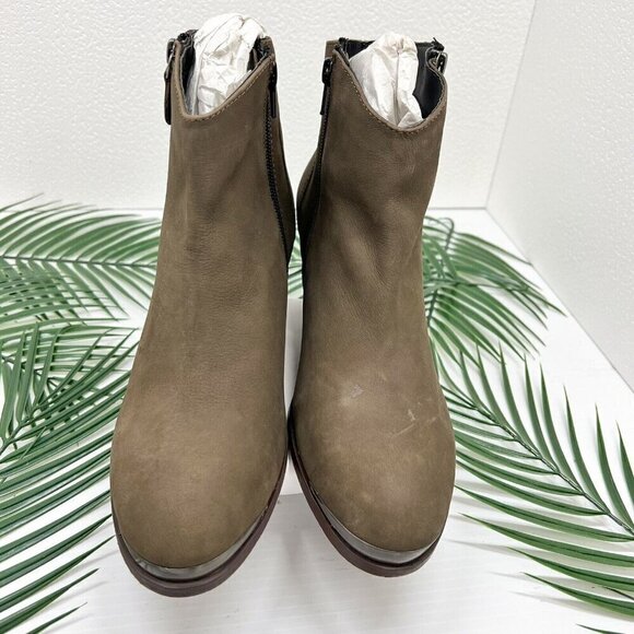 Diba Women's Taupe Brown Sequoia Suede Leather Block Heel Booties Size 8.5 - Picture 5 of 13